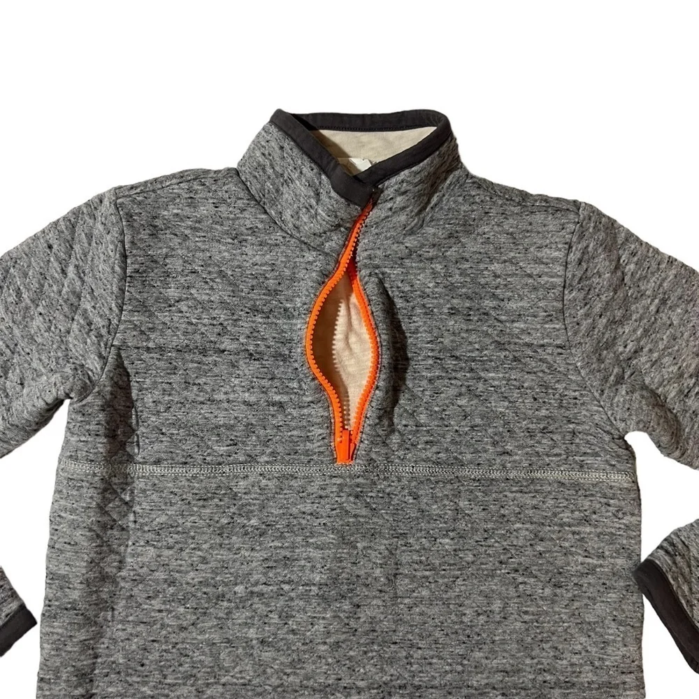 J.Crew Crewcuts| Unisex Gray Long Sleeve Tee with Orange Accent-Size 8